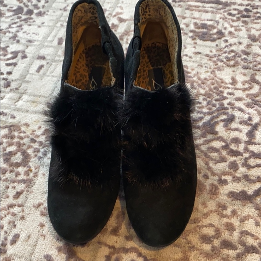 Black suede ankle boots